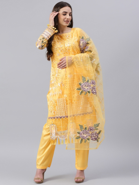 

Readiprint Fashions Yellow Embroidered Unstitched Dress Material