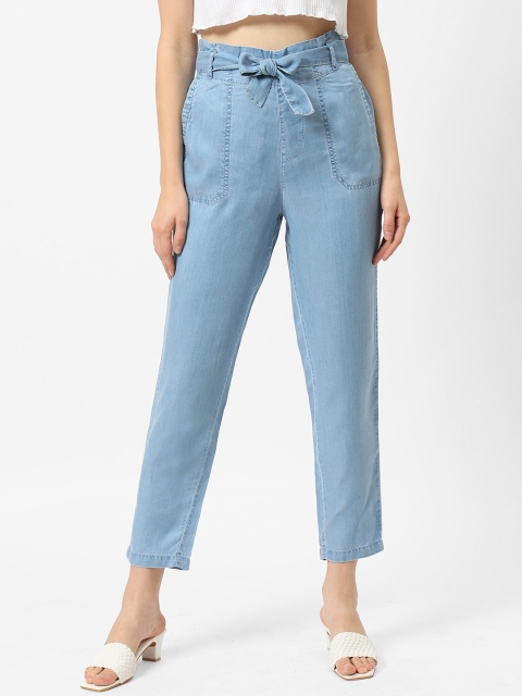 

Kraus Jeans Women Blue Loose Fit High-Rise Peg Trousers