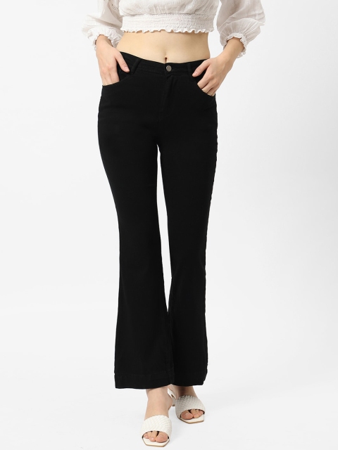 

Kraus Jeans Women Black Flared High-Rise Jeans