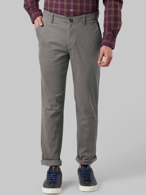 

Raymond Men Brown Slim Fit Trousers, Grey