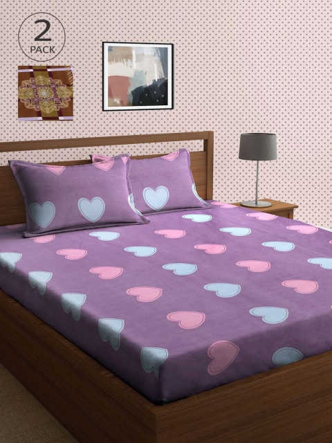 

KLOTTHE Multicoloured Printed 210 TC 2 King Bedsheet with 4 Pillow Covers, Multi