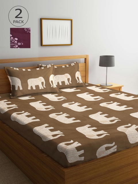 

KLOTTHE Multicoloured Printed 210 TC 2 King Bedsheet with 4 Pillow Covers, Multi