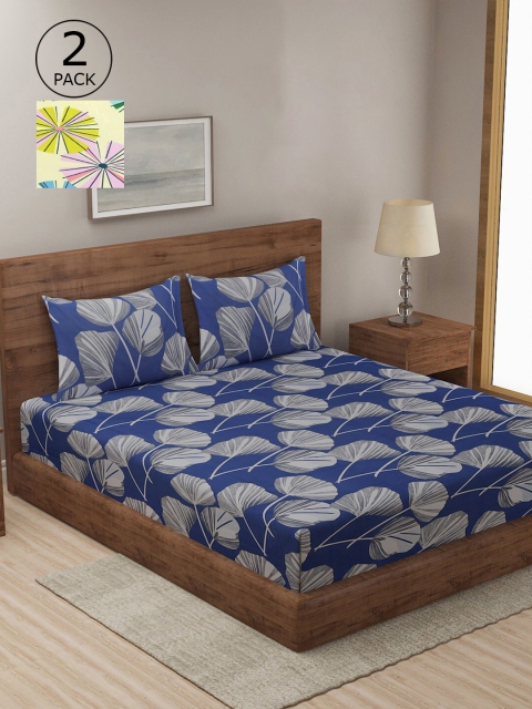 

KLOTTHE Multicoloured Printed 210 TC 2 King Bedsheet with 4 Pillow Covers, Multi