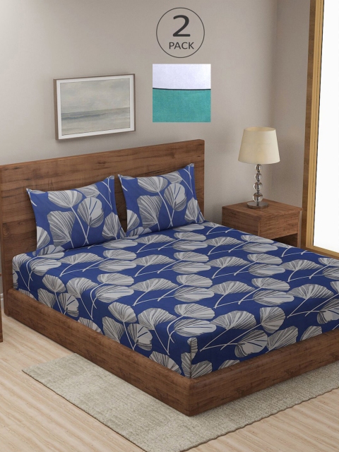 

KLOTTHE Multicoloured Printed 210 TC 2 King Bedsheet with 4 Pillow Covers, Multi