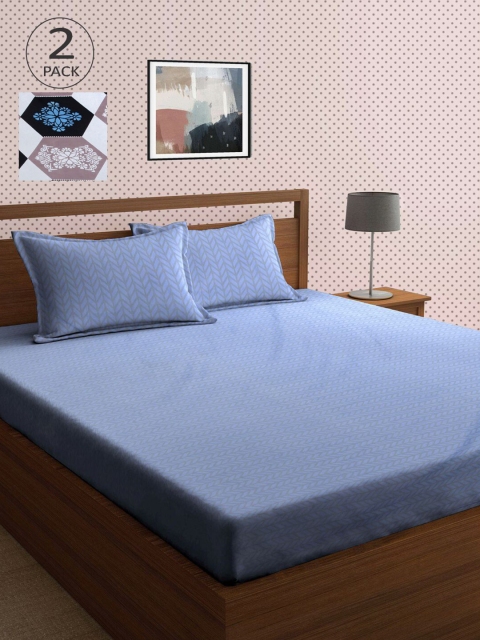 

KLOTTHE Pack Of 2 210 TC Cotton 2 King Bedsheet with 4 Pillow Covers, Multi