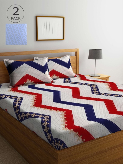 

KLOTTHE Multicoloured Printed 210 TC 2 King Bedsheet with 4 Pillow Covers, Multi
