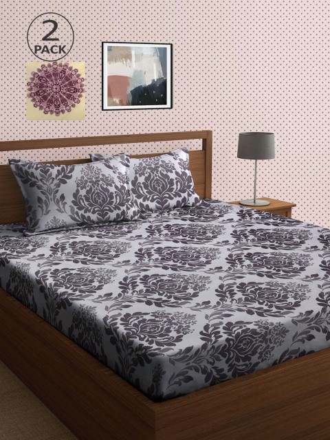 

KLOTTHE Pack Of 2 210 TC Cotton 2 King Bedsheet with 4 Pillow Covers, Multi