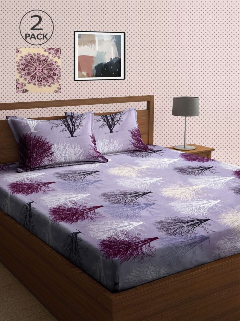 

KLOTTHE Multicoloured 210 TC 2 King Bedsheet with 4 Pillow Covers, Multi