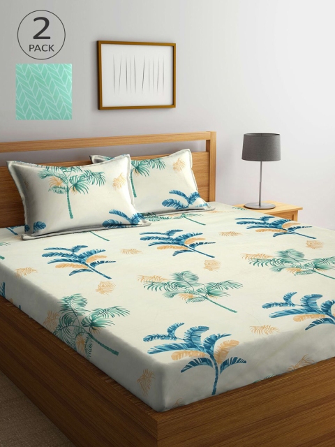 

KLOTTHE Multicoloured Printed 210 TC 2 King Bedsheet with 4 Pillow Covers, Multi