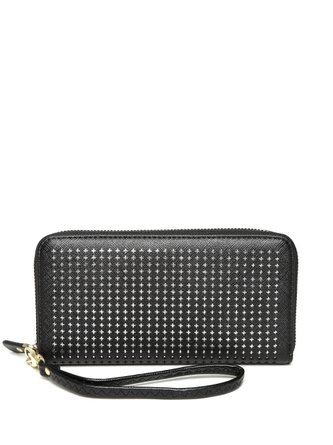 

Lino Perros Women Black Cut-Out Zip-Around Wallet