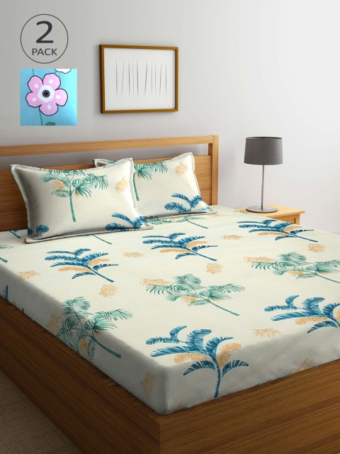 

KLOTTHE Multicoloured Printed 210 TC 2 King Bedsheet with 4 Pillow Covers, Multi