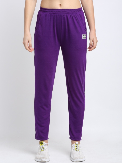 

NEUDIS Women Purple Solid Cotton Track Pants