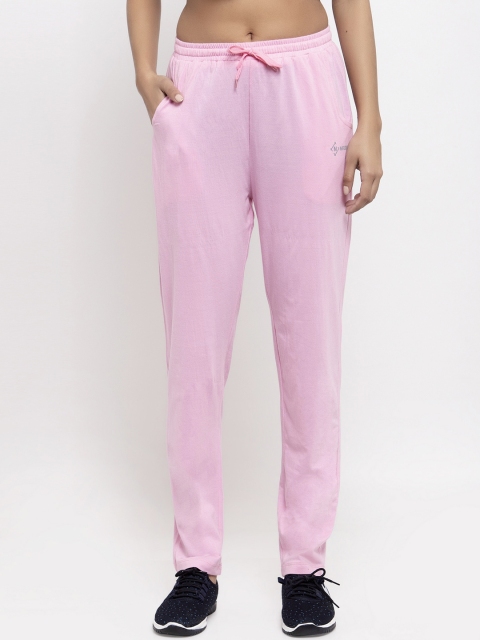 

NEUDIS Women Pink Solid Cotton Track Pants