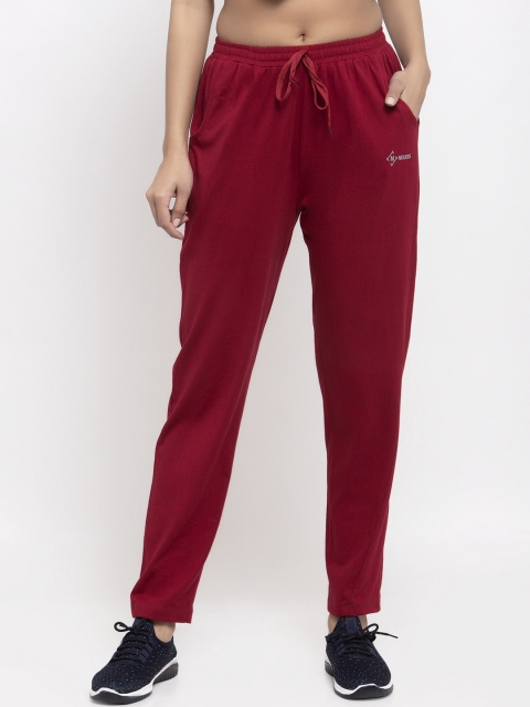 

NEUDIS Women Maroon Solid Cotton Track Pant