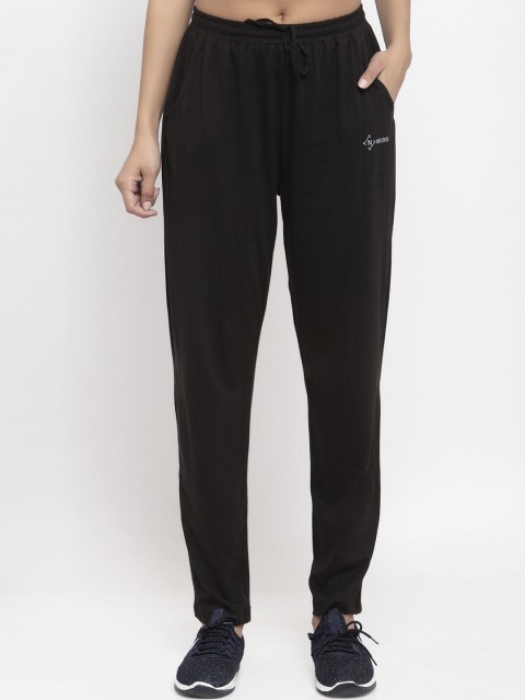 

NEUDIS Women Black Solid Lightweight Cotton Track Pants