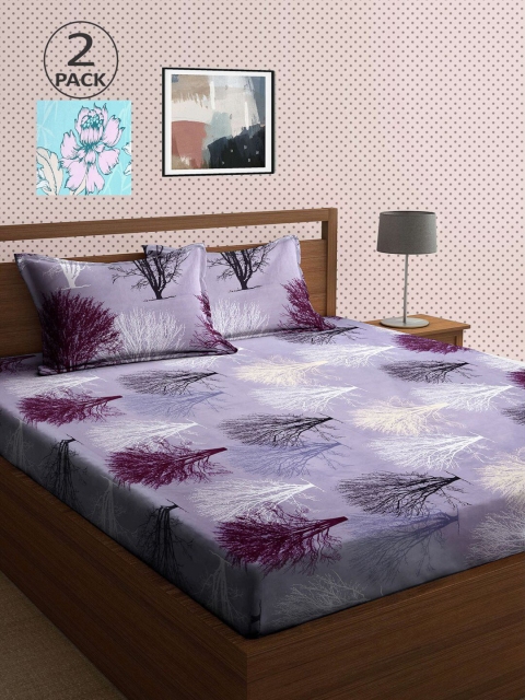 

KLOTTHE Multicoloured Printed 210 TC 2 King Bedsheet with 4 Pillow Covers, Multi