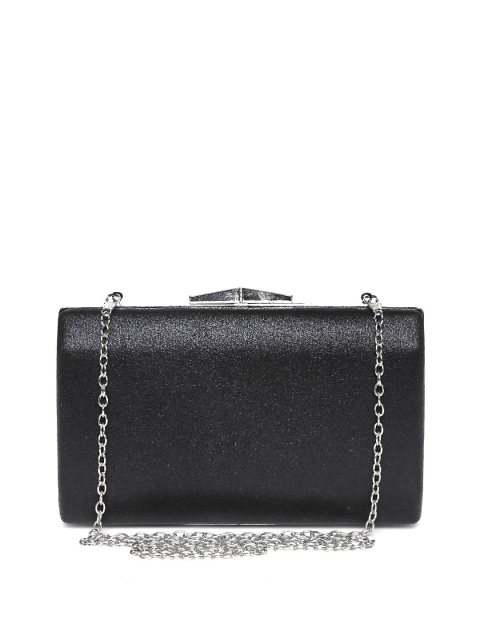 

Lino Perros Black Shimmer Box Clutch with Chain Strap