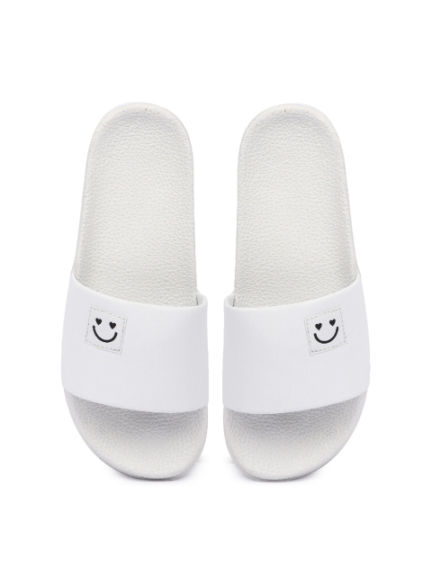 

PERY PAO Men White & Black Rubber Sliders