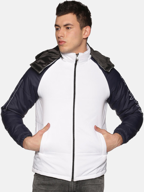 

ATTIITUDE Men White Camouflage Colourblocked Padded Jacket