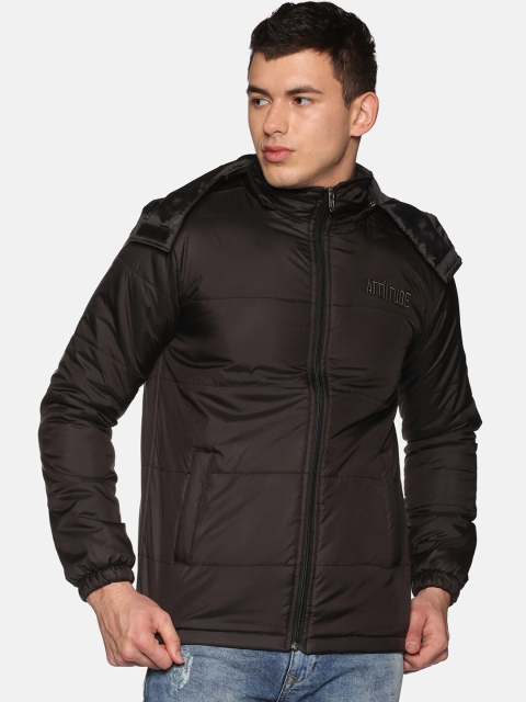 

ATTIITUDE Men Black Camouflage Longline Puffer Jacket