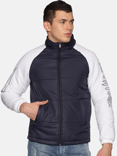 

ATTIITUDE Men Navy Blue Colourblocked Padded Jacket