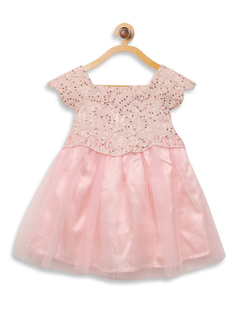 

Nauti Nati Peach-Coloured Net Dress