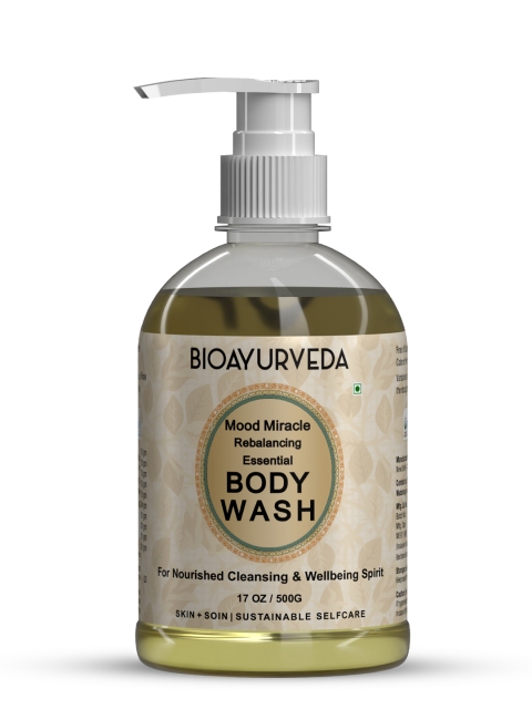 

BIOAYURVEDA Mood Miracle Rebalancing Essential Body Wash 500g, Cream