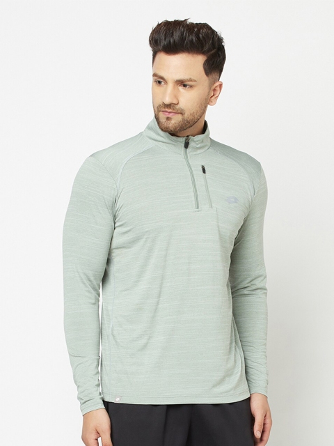 

Lotto Men Green High Henley Neck T-shirt