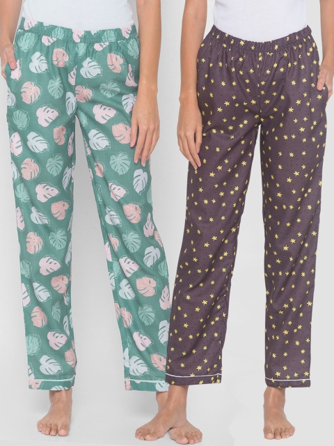 

FashionRack Women Pack Of 2 Printed Lounge Pants, Brown