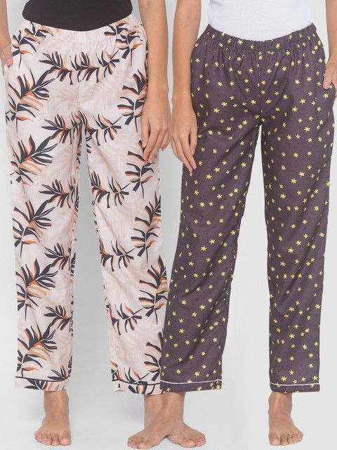 

FashionRack Women Pack of 2 Printed Lounge Pants, Brown