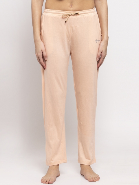 

NEUDIS Women Peach-Coloured Solid Cotton Lounge Pant