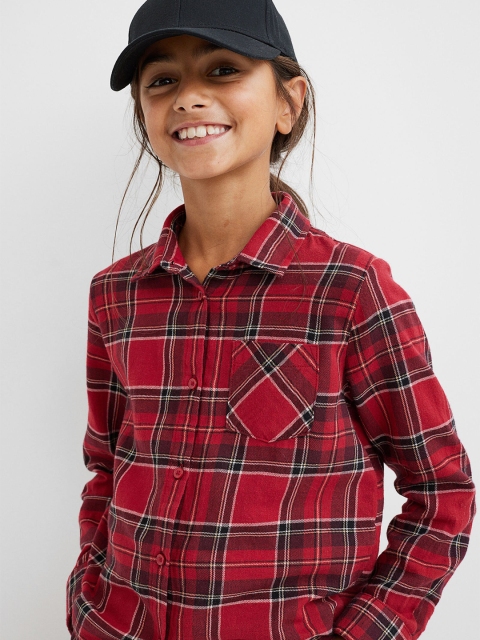 

H&M Girls Red Checked Shirt