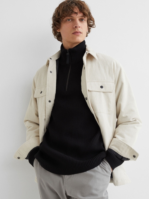 

H&M Men Black Relaxed Fit Rib-knit Jumper
