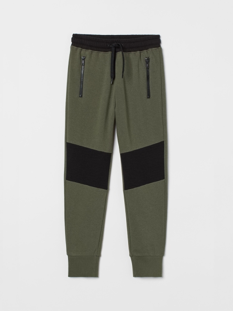 

H&M Boys Green & Black Colourblocked Joggers