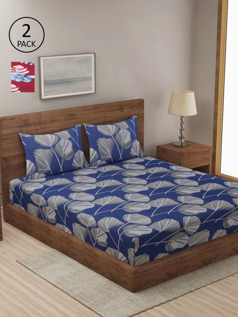 

KLOTTHE Multicoloured Printed 210 TC 2 King Bedsheet with 4 Pillow Covers, Multi