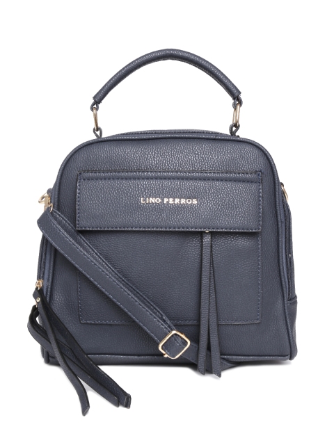 

Lino Perros Navy Handbag with Sling Strap, Navy blue