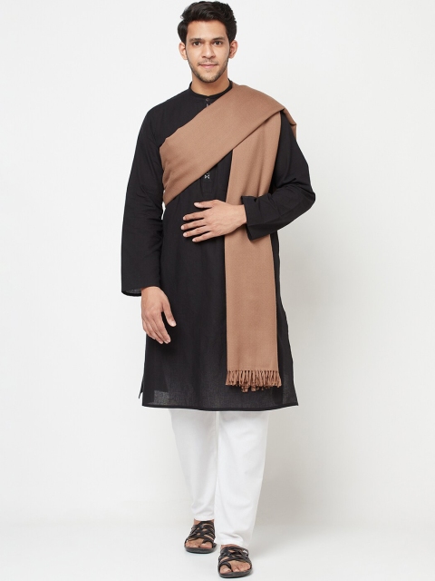 

Fabindia Men Beige Woven Design Woolen Shawl