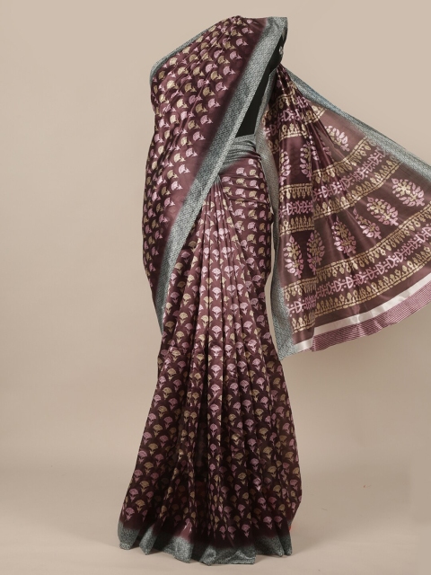 

Pothys Brown & Beige Ethnic Motifs Cotton Blend Saree