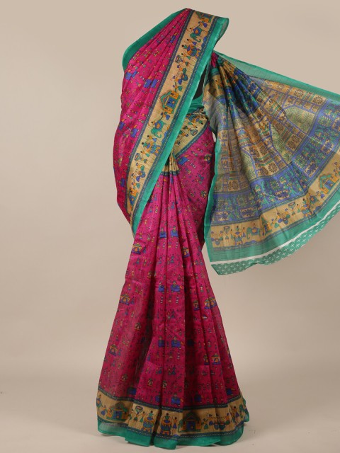 

Pothys Women Pink Printed Cotton Blend Saree