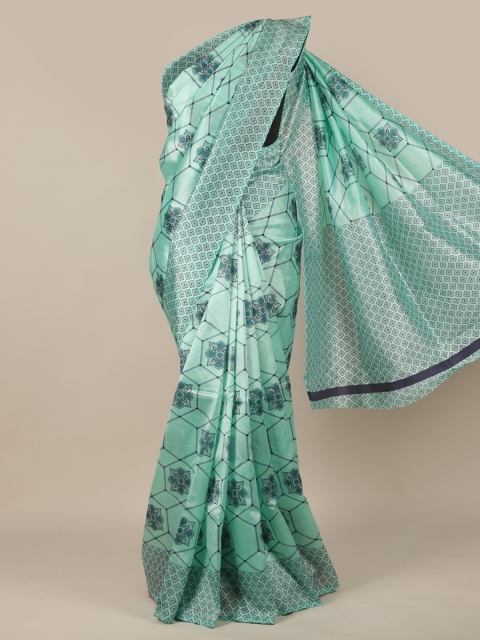 

Pothys Green & Blue Floral Saree