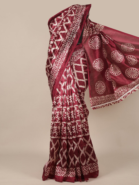 

Pothys Purple & White Printed Saree