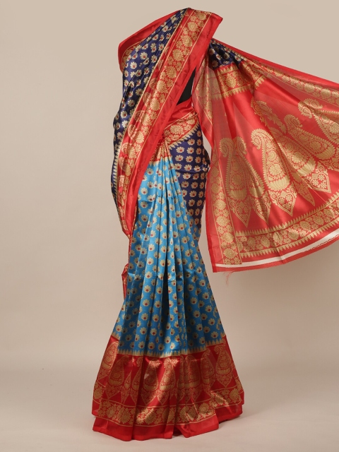 

Pothys Blue & Red Ethnic Motifs Saree