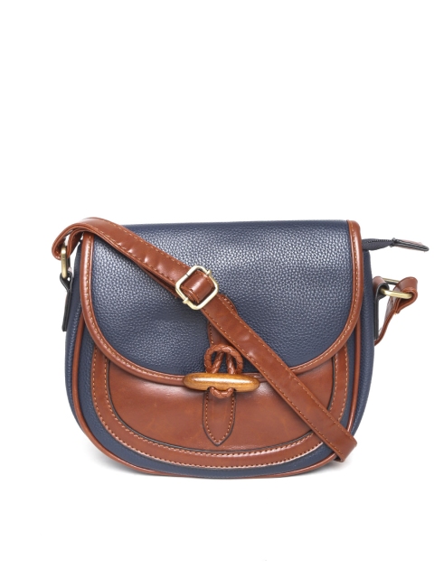 

Lino Perros Navy Colourblocked Sling Bag, Navy blue