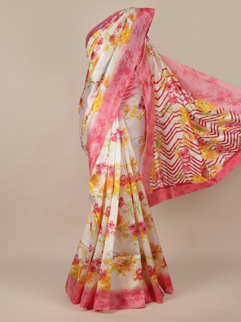 

Pothys Women Off White Printed Cotton Blend Saree