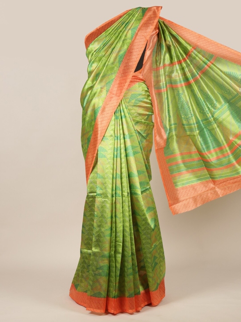 

Pothys Green & Orange Printed Saree