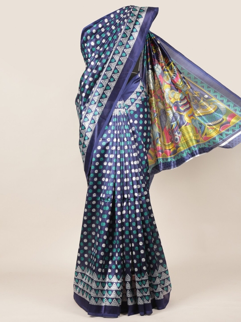 

Pothys Blue & White Geometric Printed Cotton Blend Saree