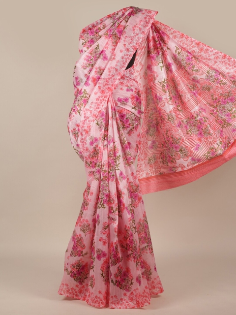 

Pothys Pink & Green Floral Saree