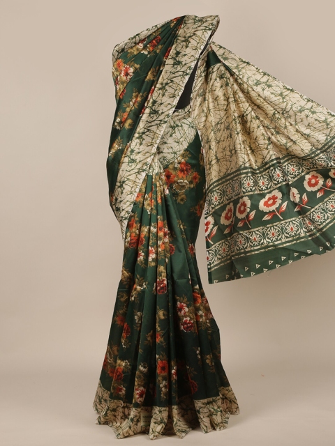 

Pothys Green & Red Floral Saree