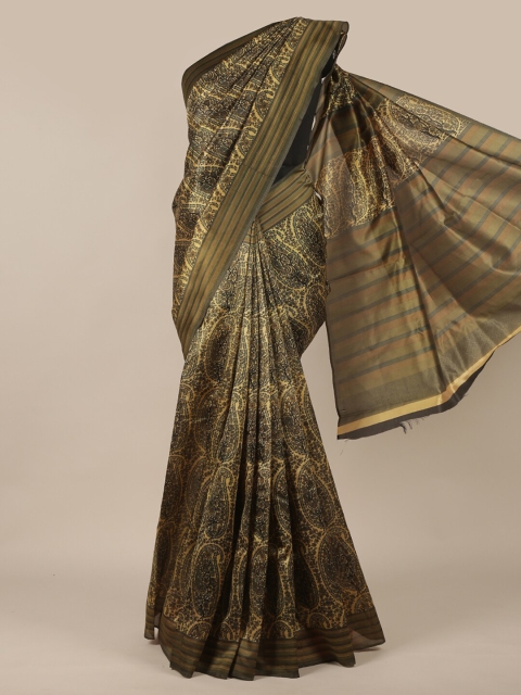 

Pothys Green & Beige Ethnic Motifs Saree