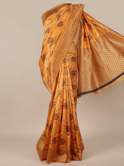 

Pothys Peach-Coloured & Brown Ethnic Motifs Saree